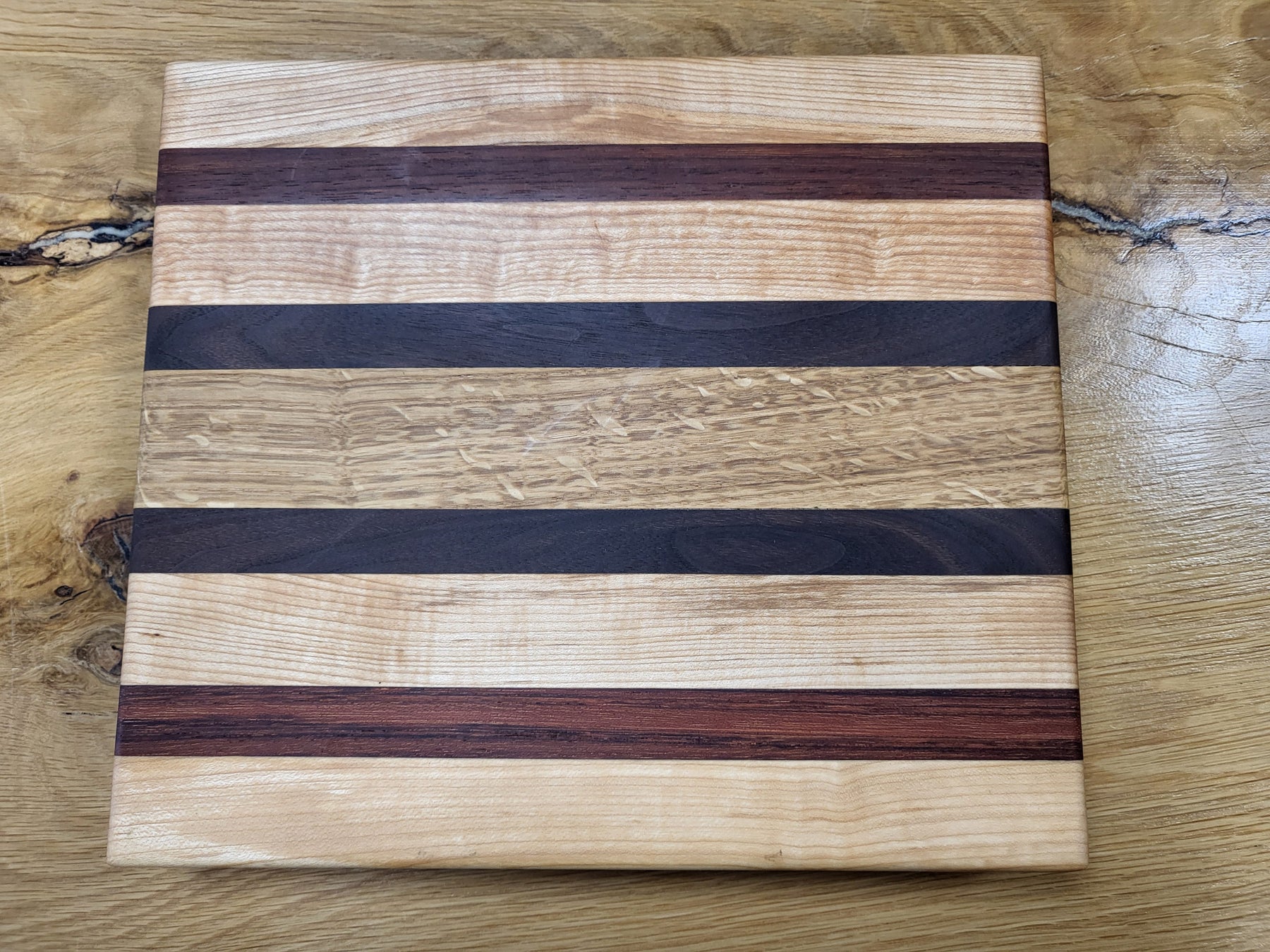 Multi-Wood Striped Cutting Board