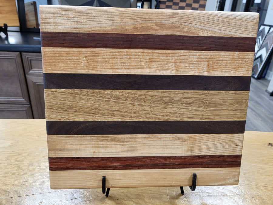 Multi-Wood Striped Cutting Board