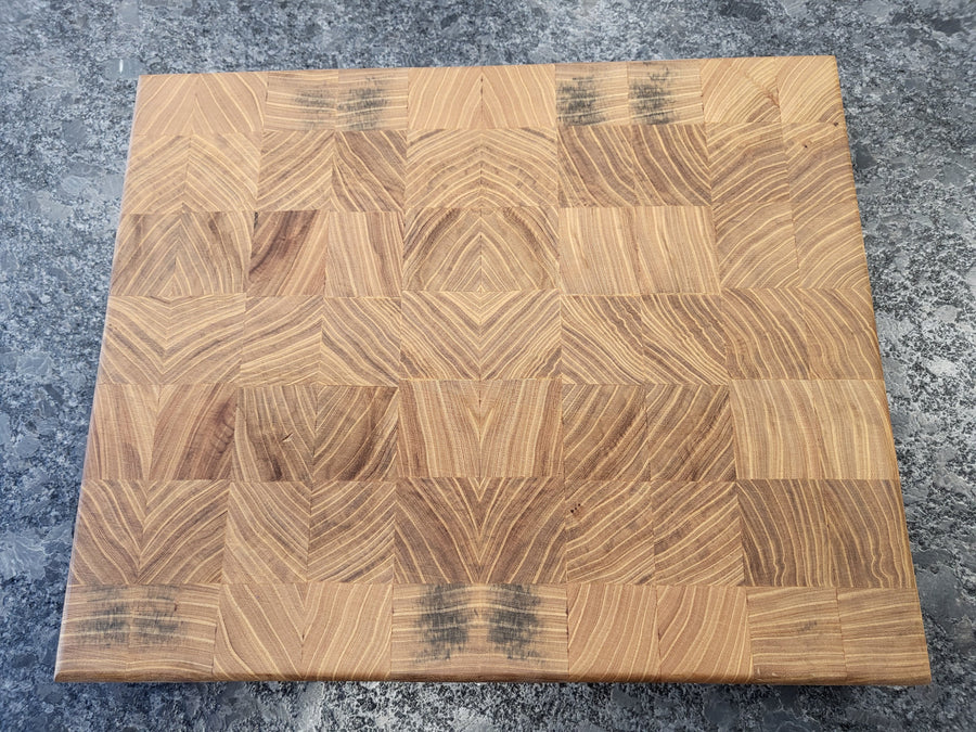 Checkered End-Grain Oak Cutting Board