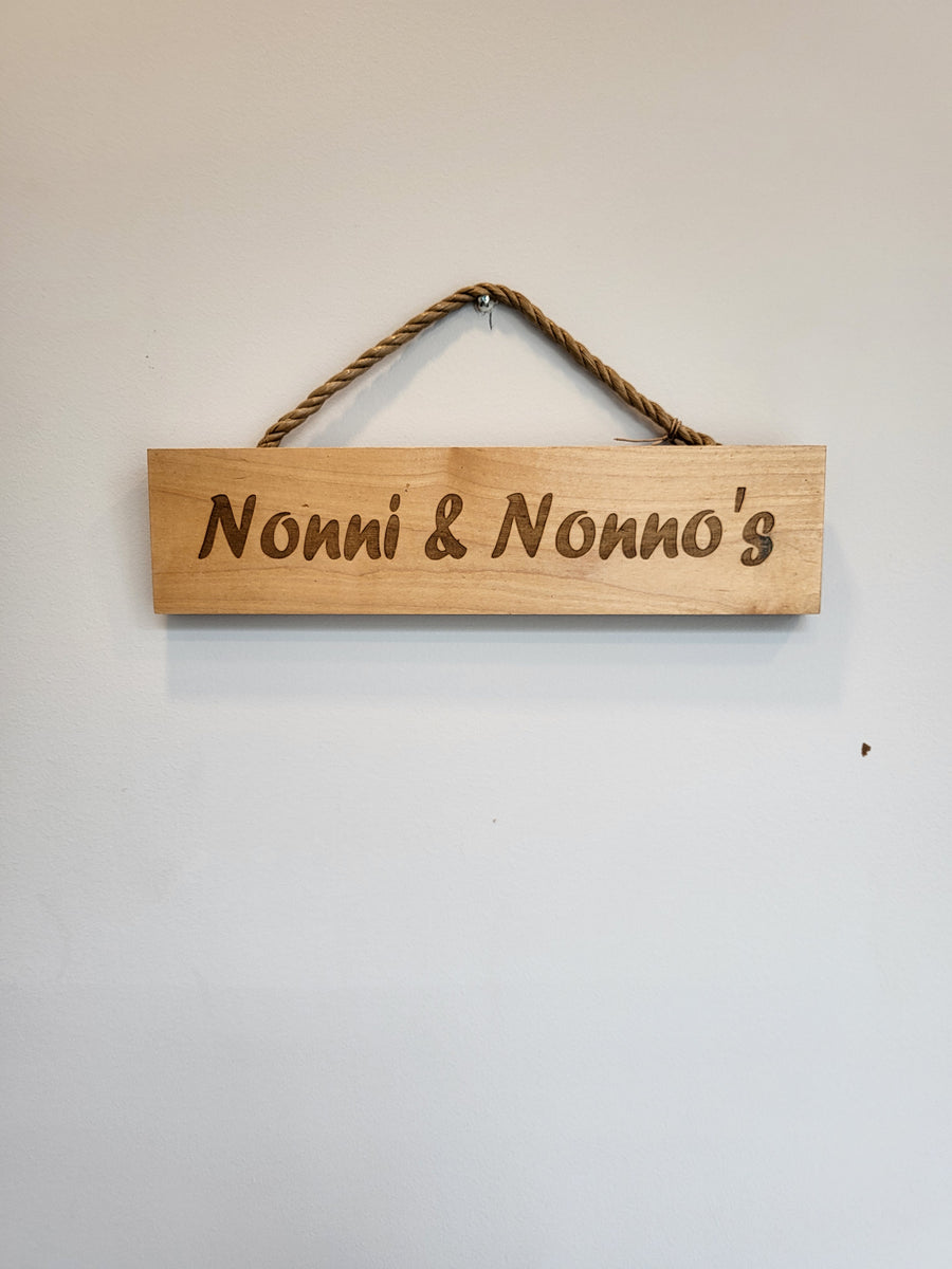 “Nonni & Nonno’s” Hanging Wooden Sign