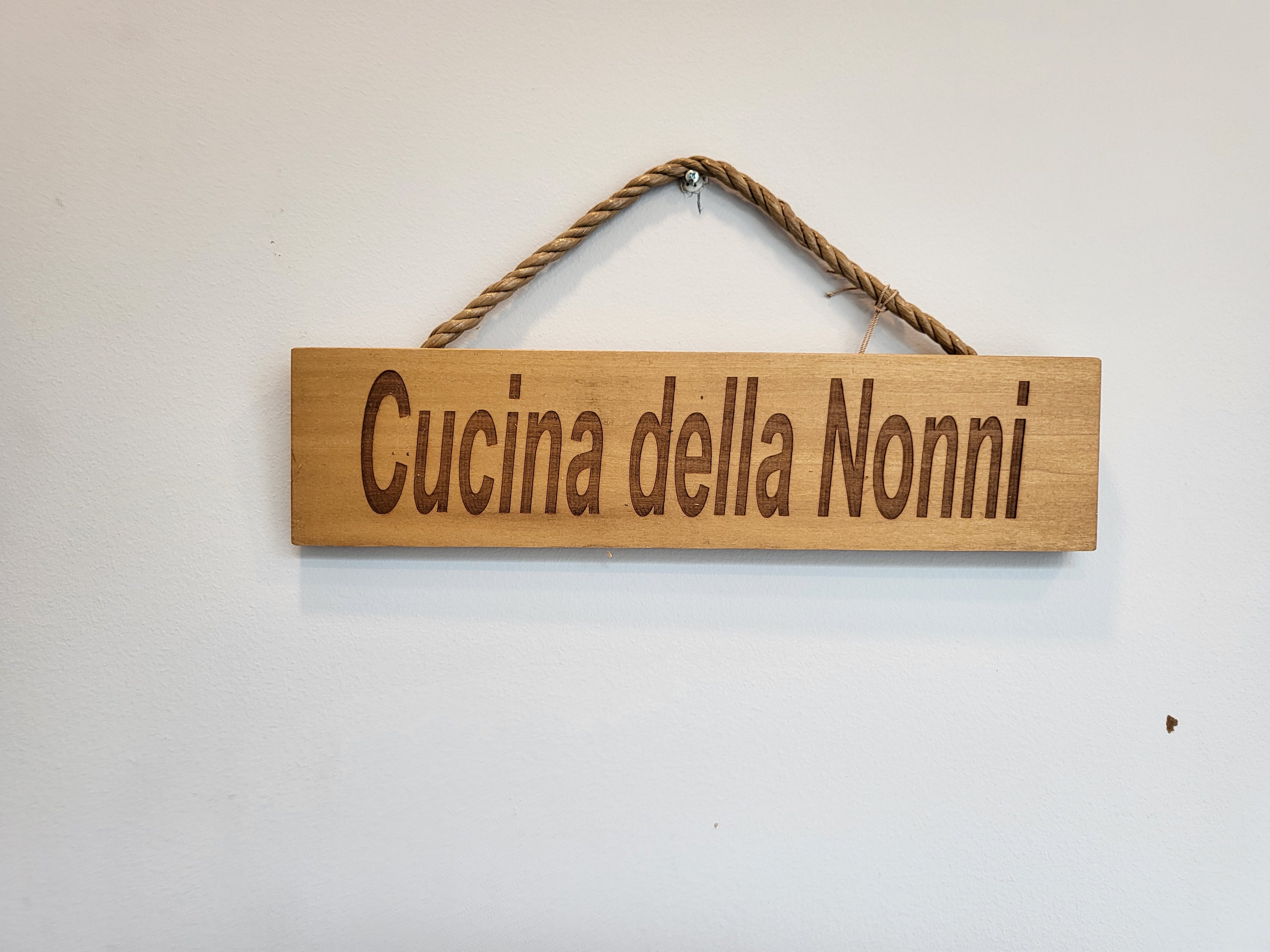 "Cucina della Nonni" Hanging Wooden Sign