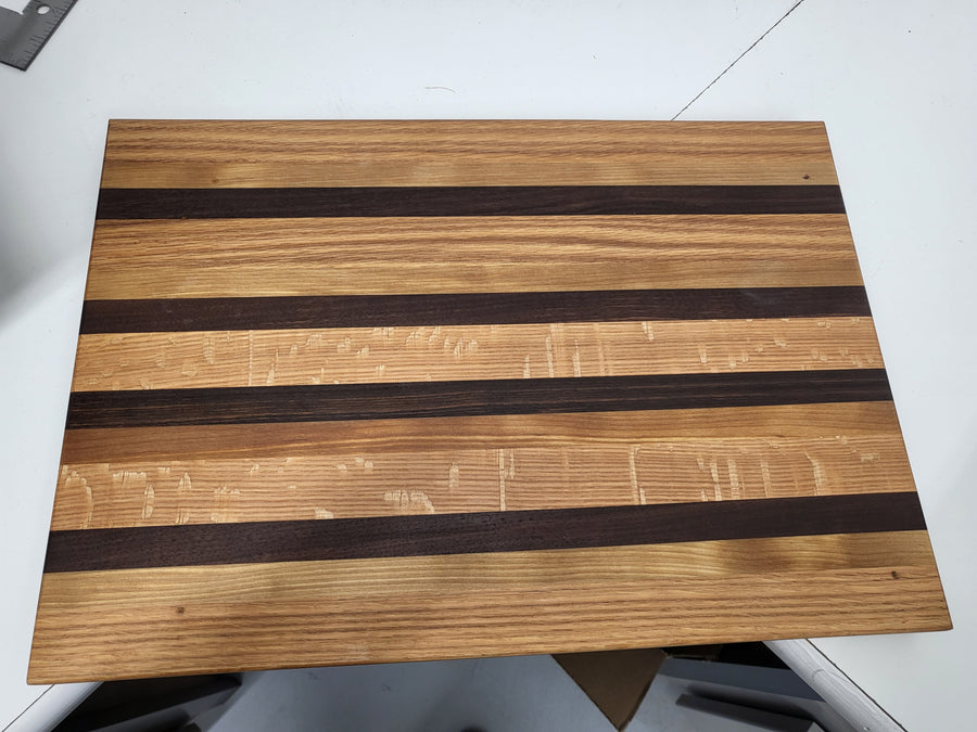 Black Walnut & Oak Striped Cutting Board
