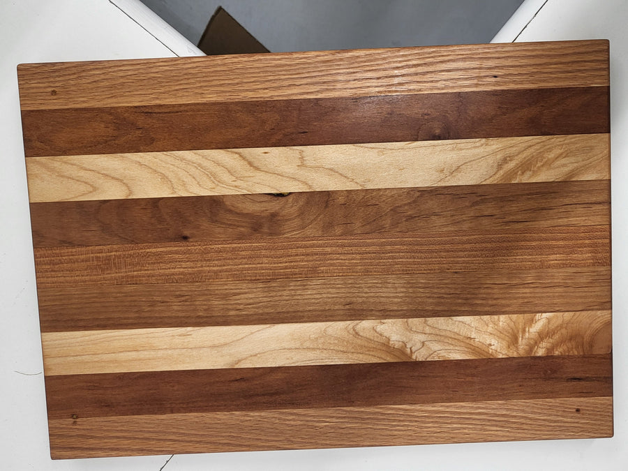 Striped wooden cutting board