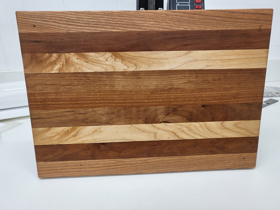 Maple, Oak & Walnut Striped Cutting Board